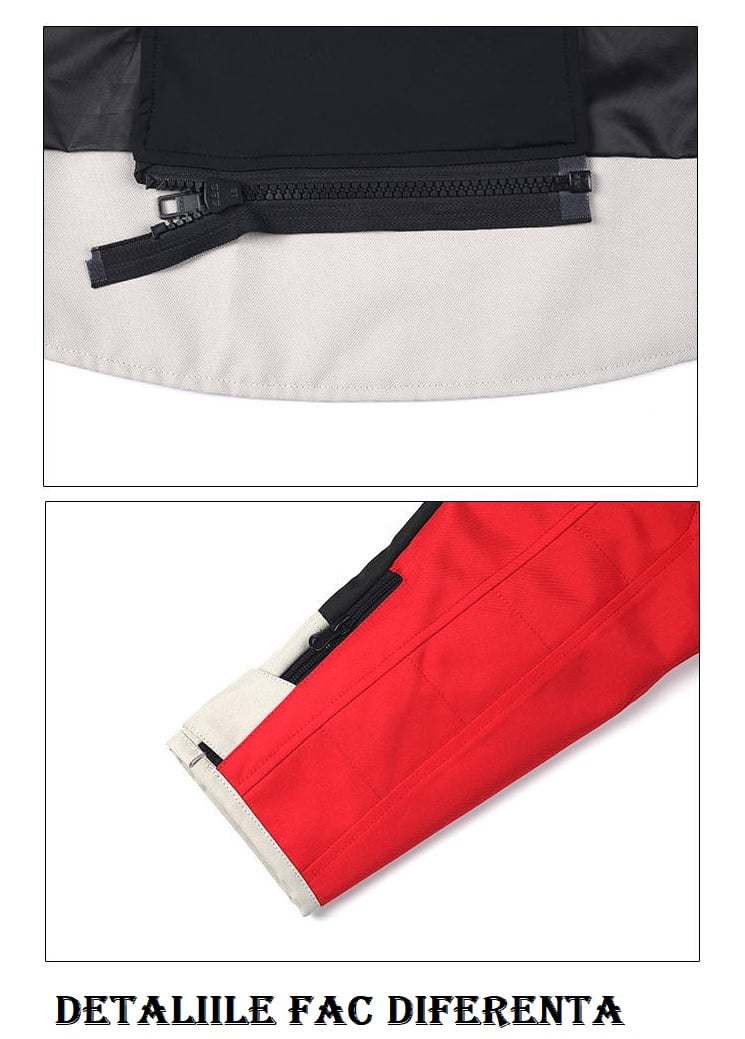 COSTUM MOTO 2 PIESE / Combinezon negru/alb rosu