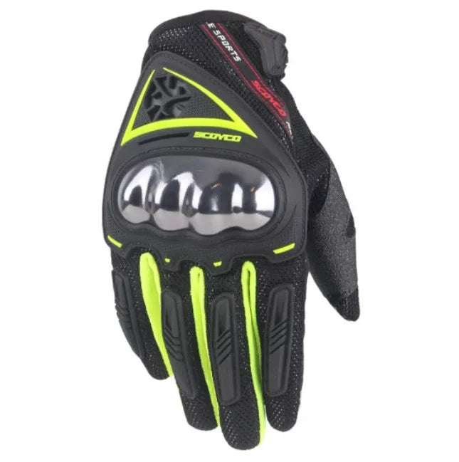 Manusi moto Scoyco negru/galben neon