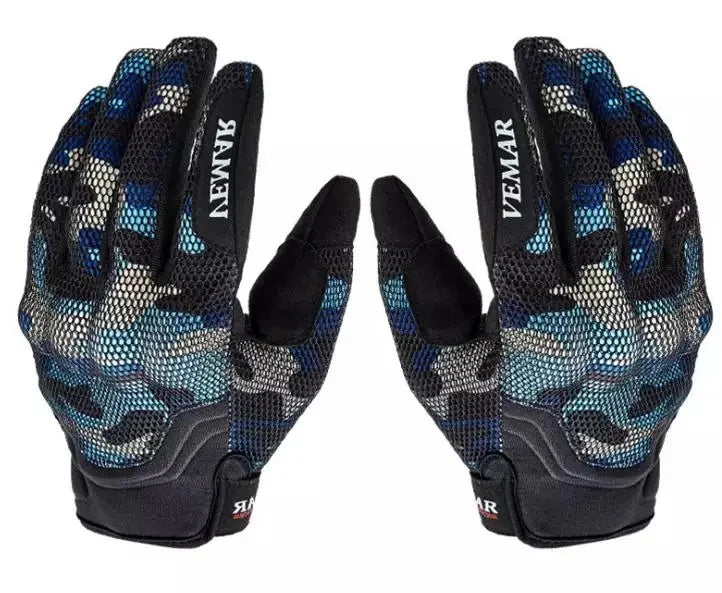 Manusi moto Vemar Camuflaj bleu
