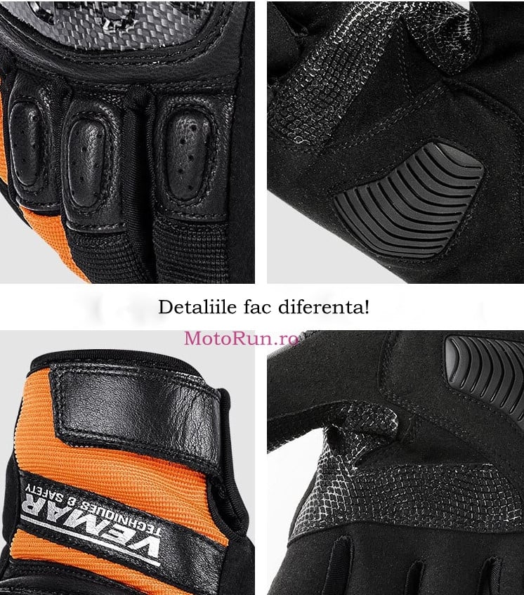 Manusi moto Vemar1 negru / portocaliu
